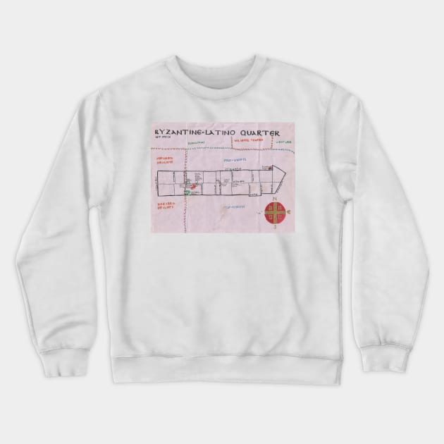 Byzantine-Latino Quarter Crewneck Sweatshirt by PendersleighAndSonsCartography